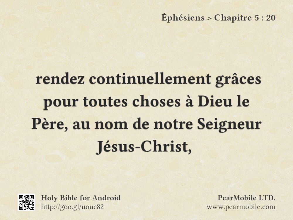 Éphésiens, Chapitre 5:20